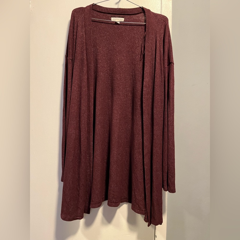 Aeropostal burgundy cardigan size XL.